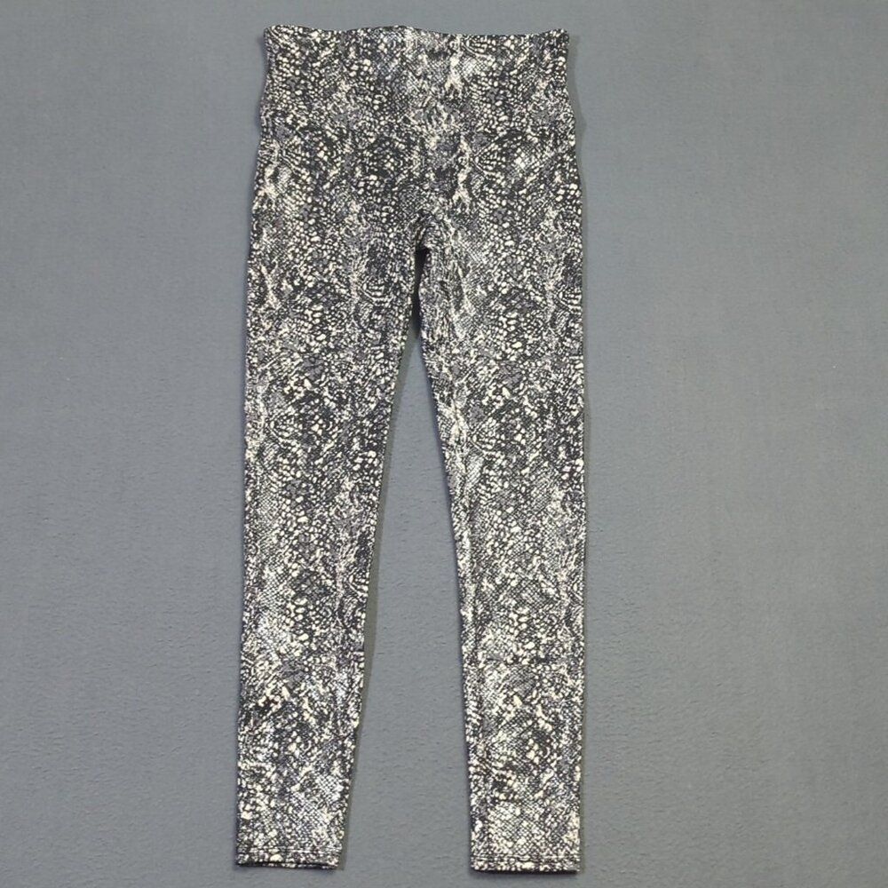 Spanx Pants Women's L Gray Faux Leather Snake Shine Leggings